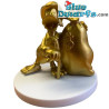 Dagobert Duck met geldzak - Goud - Disney verzamelfiguurtje op rondje - Mega Fanbuk - 6cm