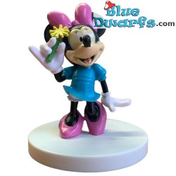 Minnie Mouse with flower - Disney collector item on pedestal figurine - Mega Fanbuk - 6cm