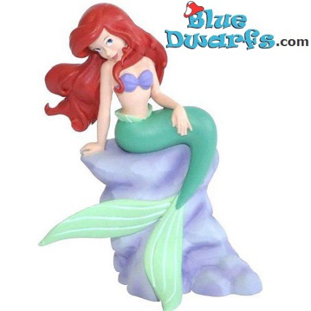 Ariel sitting on stone - Disney figurine - The little mermaid - 8cm