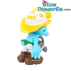 Gardener Smurf with watering can - collector item on pedestal Sbabam - 7,5cm (Serie 2-Nr.3)
