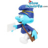 Postbode smurf met brief verzamelfiguurtje op rondje SBABAM - 7,5cm