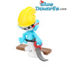 Puffo falegname con il legno - piedistallo - Sbabam- 7,5cm (Serie 2 NR 8)