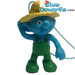 Puffo contadino - Delhaize supermercato - Pendente dei puffi - 4cm