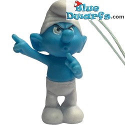Bossy Smurf - Belgian Delhaize Supermarket figurine - Dangler - 4cm