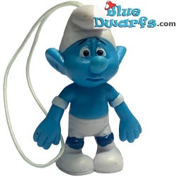 Panic smurf- Belgian Delhaize Supermarket figurine - Dangler - 4cm