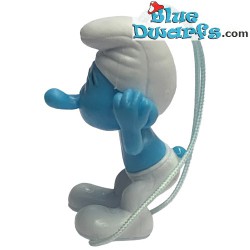 Anxious Smurf - Belgian Delhaize Supermarket figurine - Dangler - 4cm