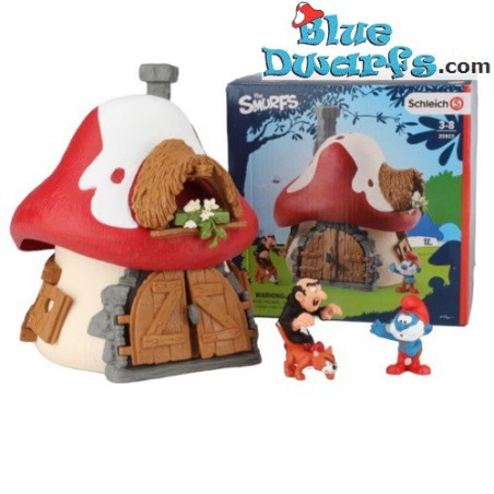 Smurf mushroomhouse -  with 2 figurines - Schleich Nr. 20803