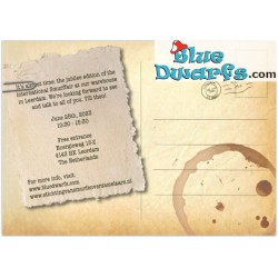Ansichtkaart: Promotiekaart Smurfenbeurs 25 juni 2023 Bluedwarfs.com (15 x 10,5 cm)