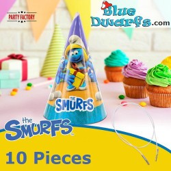 10 x  Smurf party hats -...