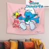 Muurkleed - Kerstmis - Joy To the World - De Smurfen - 100x150cm