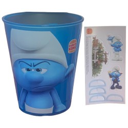 Smurf cup - plastic- Grouchy Smurf the cat - Nr 7 - Burger King - 2022