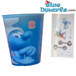Puffo tazza - Puffo Forzuto - Plastica - Nr 16 - Burger King - 2022