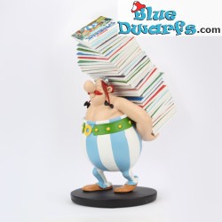 Obelix with pile of books -...