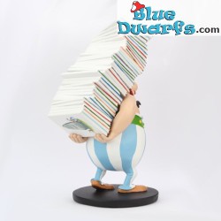 Obelix with pile of books - Resin figurine - Plastoy - 15cm