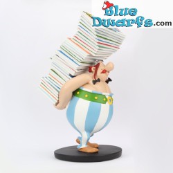 Obelix mit Bücherstapel - Kunstharzfigur - Plastoy -15cm