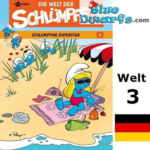 Smurfen stripboek - Die Schlümpfe - Die Welt der Schlümpfe 3 - Schlumpfine Superstar - Hardcover Duits