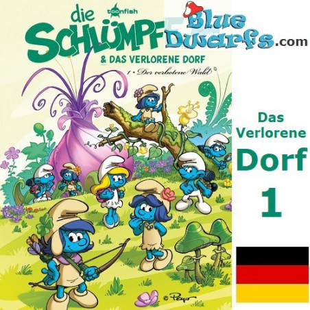 Smurfen stripboek - Die Schlümpfe und das verlorene Dorf 01 (Neuauflage) Der verbotene Wald - Hardcover Duits