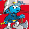 Pitufo bombero - Plástico pitufo móvil - Figura -  DeAgostini - 7cm