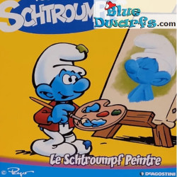 Puffo pittore - Plastica puffo mobile - Figurina - DeAgostini - 7cm
