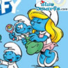 Schlumpfine mit Baby - Plastic beweglichen Schlumpf Spielfigur - DeAgostini - 7cmauf