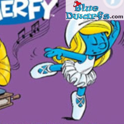 Smurfin met roos - Beweegbare smurf - Smurfen Speelfiguurtje  - DeAgostini - 7cm