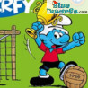 Voetballer Smurf met beker - Beweegbare smurf - Smurfen Speelfiguurtje  - DeAgostini - 7cm
