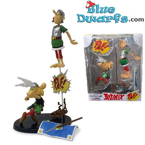 Asterix with Soldier - Speech bubble - Paf! - Resin figurine - Plastoy - 27 cm