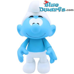 Pitufo azul/blanco mate 20 cm – Figura Global Smurfday de vinilo – con cabeza y brazos móviles