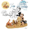 Strand Serie - Gargamel und Azrael - Die Aqua Della Schlumpf Kollektion - 17x9x9cm