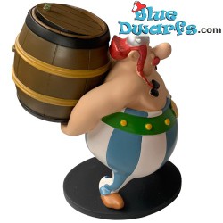 Obelix with wooden barrel - Resin figurine - Plastoy - 19cm