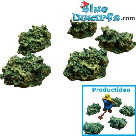 Decoration bushes - Resin - 5 pieces - Nice to decorate your smurf village - 5cm
