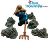 20138: Puffo contadino con rastrello - colori brillanti - Schleich - 5,5cm