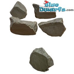 5x piedras de decoración - Los pitufos - resina - 2,5 cm