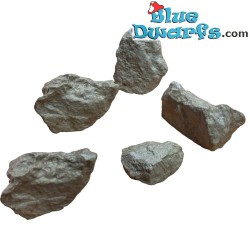 5 Deko Steine fur bei die Schlümpfe - Harz  - 2,5 cm