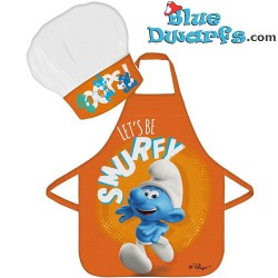 Smurfs Children apron set with chef hat - Oops. Let's be Smurfy -  3-8 year
