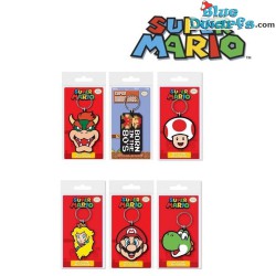 6x Super Mario Flexibel rubber - Sleutelhangers - 6cm