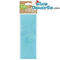 12 x Smurf blue colored - paper straws
