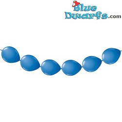 smurfblauwe ballonnen slinger / knoopballonen - 8 stuks