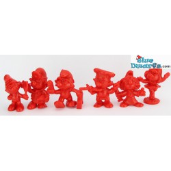 Set of 5 red smurfs (20017/20037/20054/20075/20098)