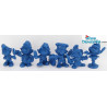 Set van 6 DONKERBLAUWE smurfen (20017/20037/20042/20054/20075/20098)