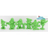 Set van 6  GROENE smurfen (20017/20037/20042/20054/20075/20098)