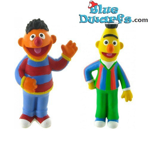 Sesamstraat speelset - Bert en Ernie - 2 speelfiguren - Comansi - 6,5cm