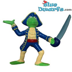 Captain smollett muppet / Kermit the frog - figurine - Dressed like a pirate - Henson - 8 cm
