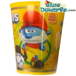 Smurf cup - plastic- Papa smurf soccer player - Nr 20 - Burger King - 2022