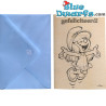 Greeting cards of the smurfs - Smurfette says congratulations - with envelop -17,5 x 12 cm