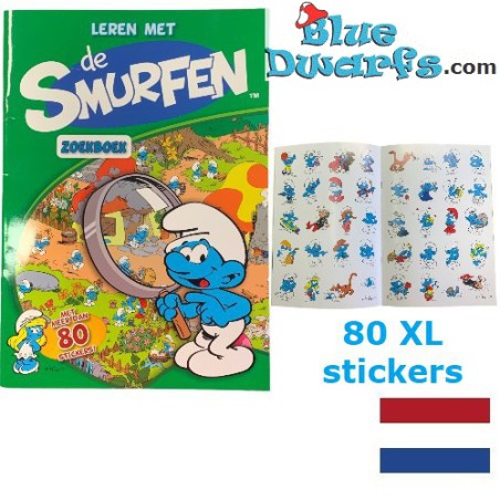 Smurf book -Spot the smurf Softcover with 80 stickers - Leren met de Smurfen - Dutch language