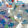 5x autocollant - Les schtroumpfs - argent - 2008 - Panini - 6,5 x 5cm