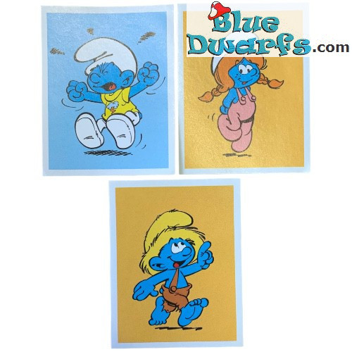 3x Schlumpf Aufkleber - Kinder Schlümpfe  - 2008 -  Panini - 6,5 x 5cm