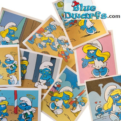 5x pegatina - Pitufina - Los pitufos  - 2008 -  Panini  - 6,5 x 5cm