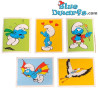 5x pegatina - Los pitufos  - 2008 -  Panini  - 6,5 x 5cm